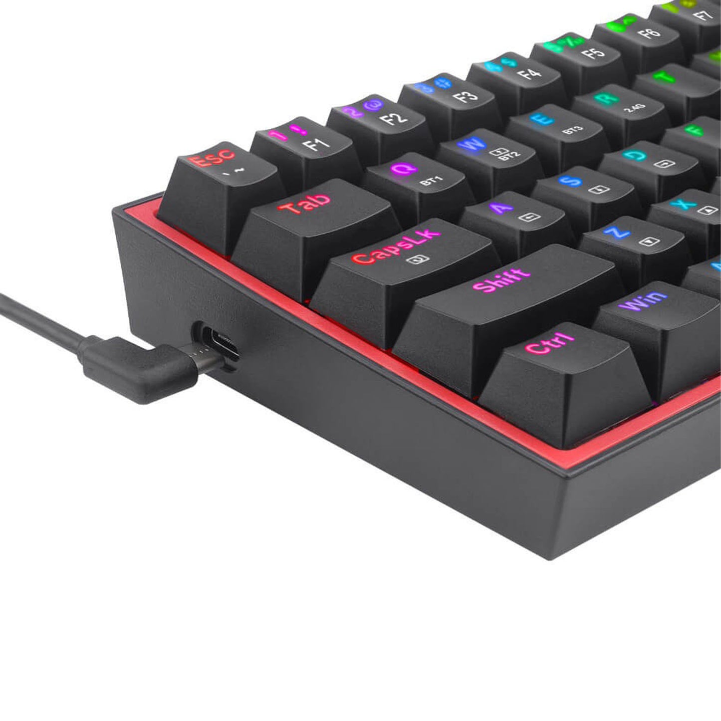 Redragon Teclado Mecanico Fizz 60% RGB Black Red Ingle Cable