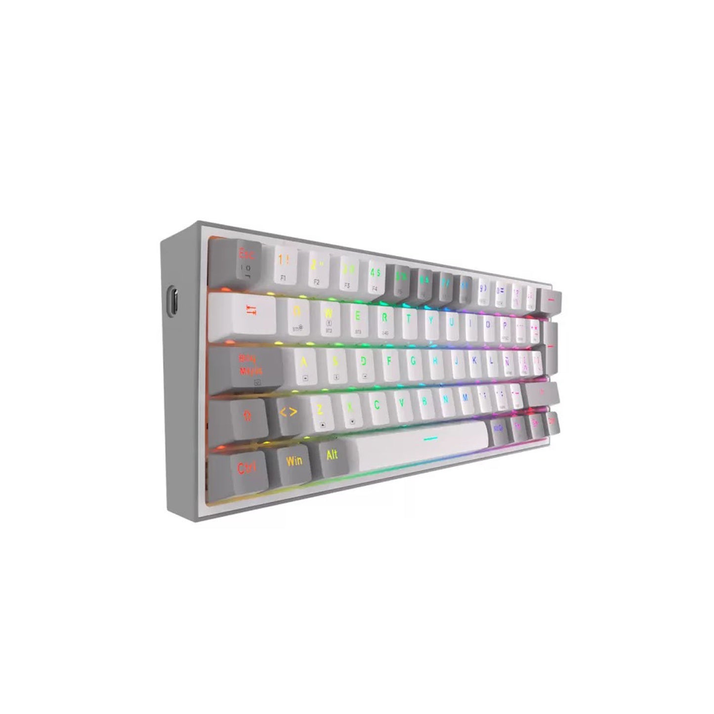 Teclado Redragon Fizz Pro 60% RGB White/Grey - Crazygames