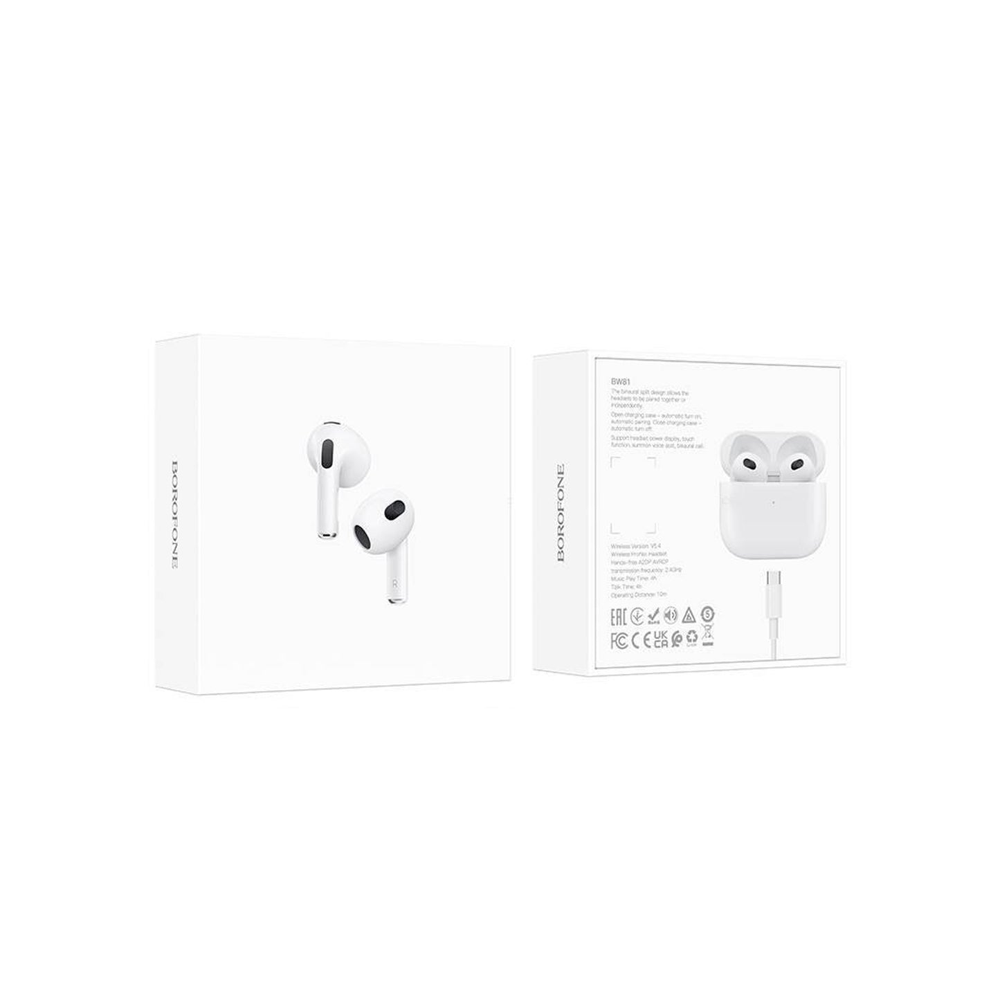 Audífono Bluetooth True Wireless BW81 White Borofone