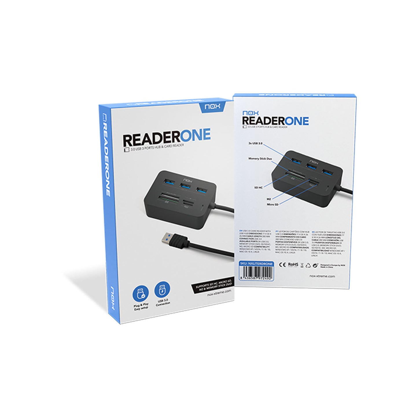 Lector de tarjetas Nox Reader One + Hub USB 3.0*