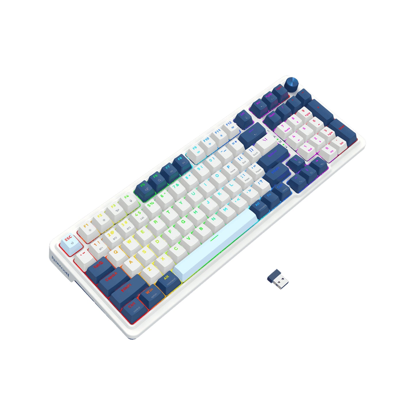 Teclado Mecanico Redragon Eisa Pro K686WB-RGB-PRO White/Black SW Red Ingles