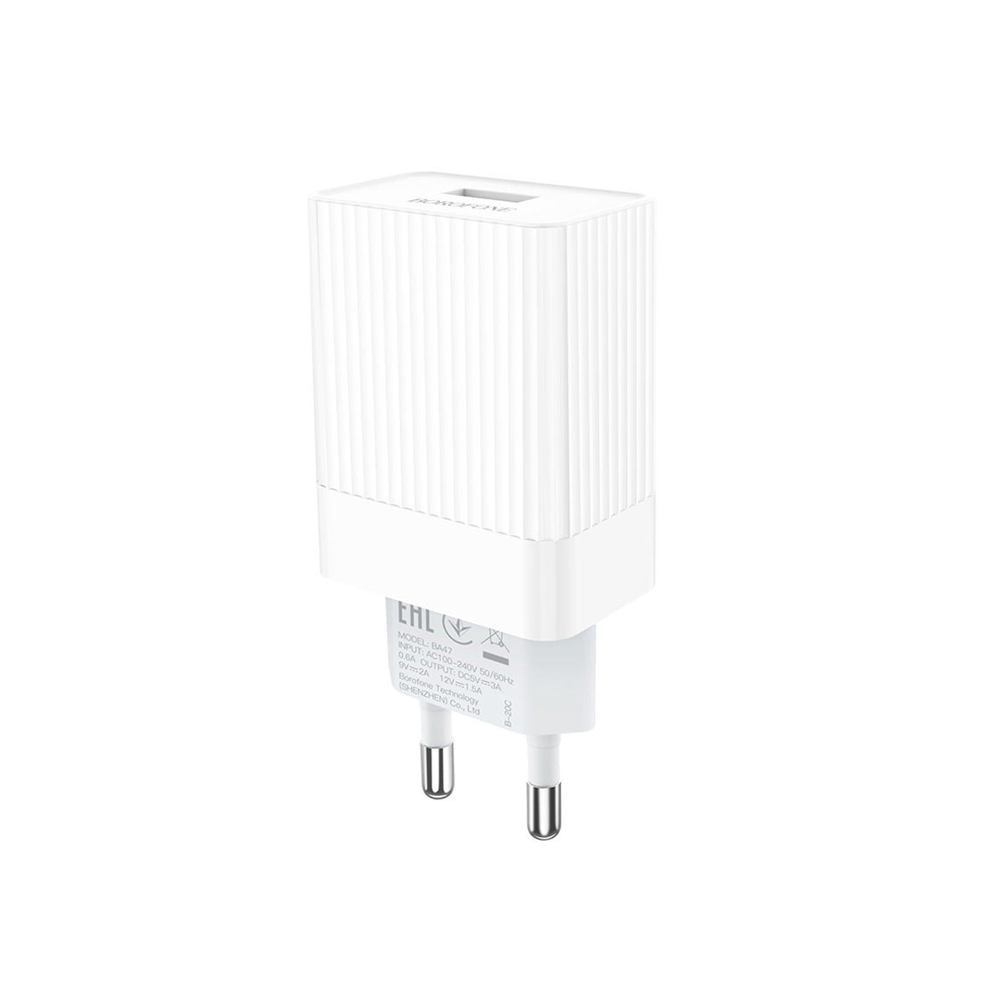Cargador Rapido Qualcomm 3.0 18W White Borofone BA47A