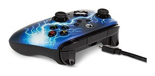 Control Con Cable Para Xbox/pc Negro Con Rayos Power A