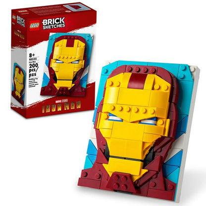 Lego Brick Sketches Marvel Iron Man 200 piezas - Crazygames