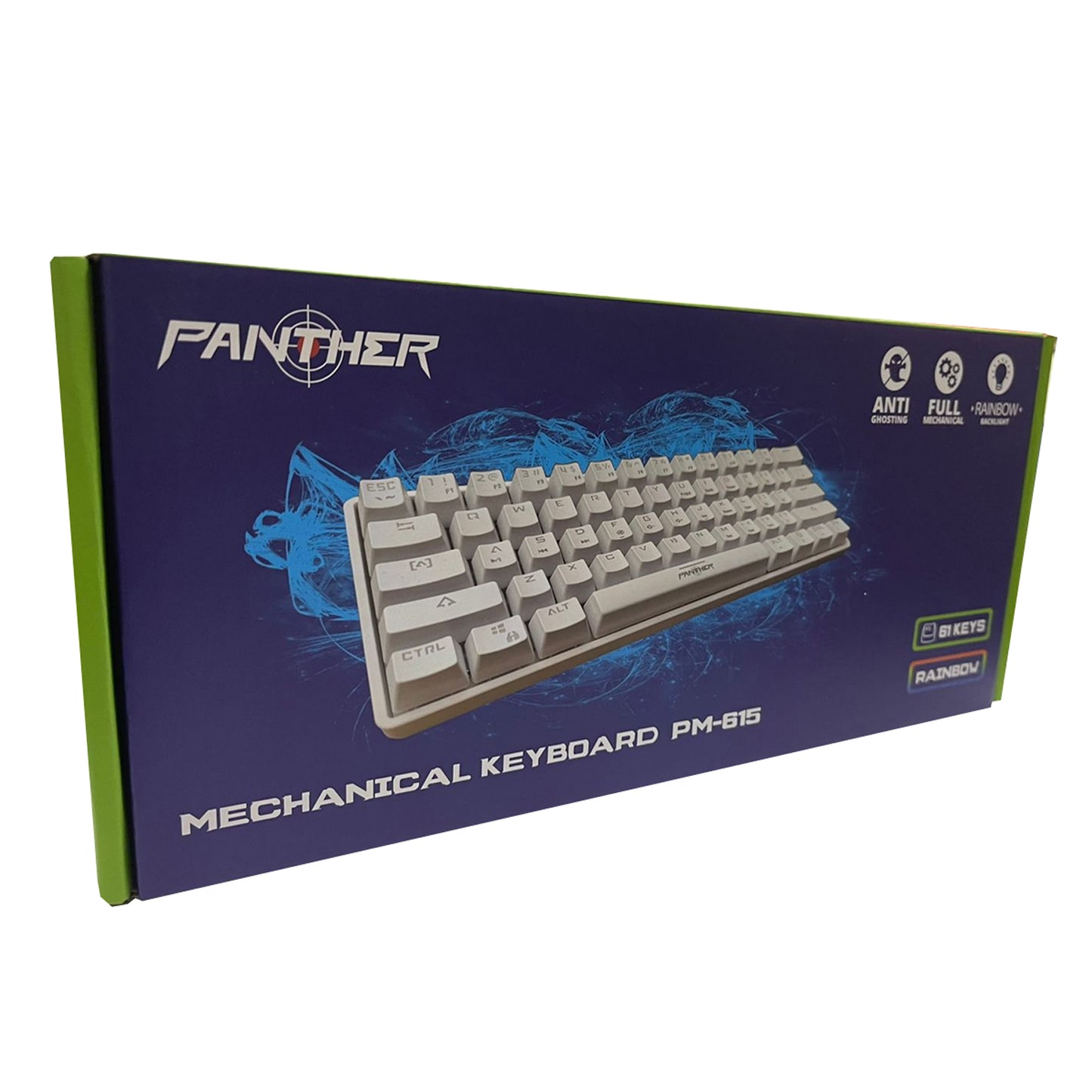 Teclado Gamer  60% PM-615 Blanco Switch Blue Panther