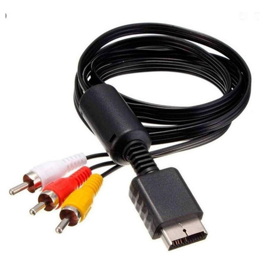 Cable Audio Y Video Para Consolas Negro Psx/ps2/ps3