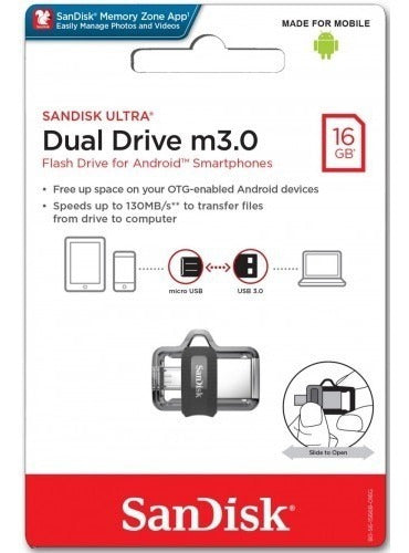 Pendrive Sandisk Dual Drive M3.0 16gb -pc-celular-