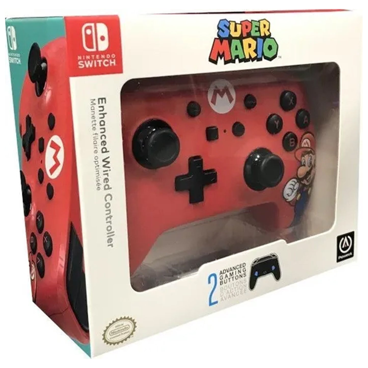 Control Pro Alámbrico Switch Super Mario Red Power A