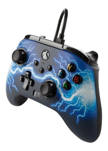 Control Con Cable Para Xbox/pc Negro Con Rayos Power A