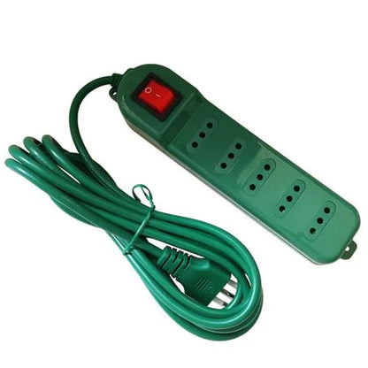 Alargador con Switch 5 Tomas Color verde M3-071V- Crazygames