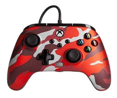 Control Con Cable Para Xbox/pc Camuflado Rojo Power A