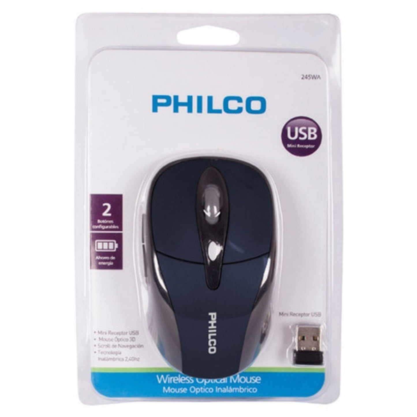 Mouse Optico 3d Inalambrico Philco Azul 245wa - Crazygames