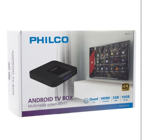 Tv Box Ultra de streaming Philco Quadcore Android 9 2g/16g 4k ATV11