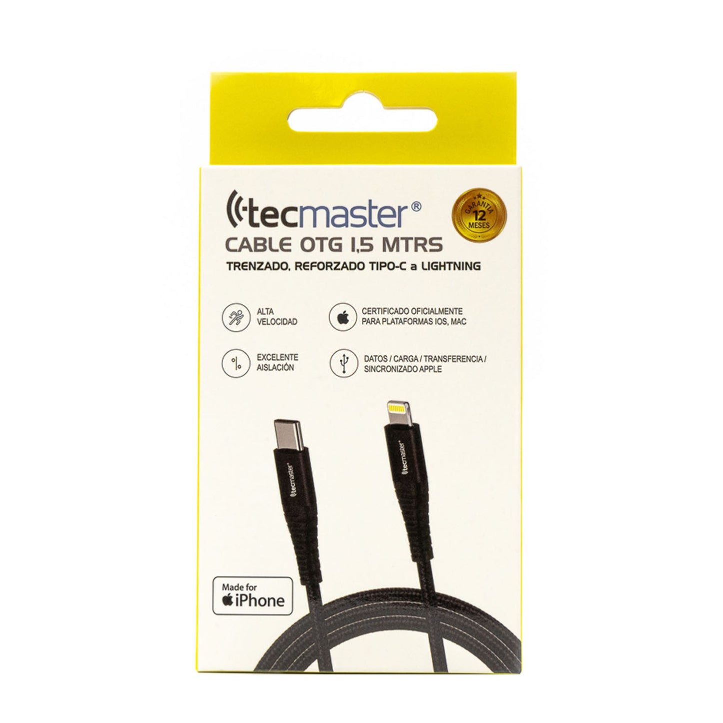 Cable Usb-c A Conector Lightning Cert. 1.5 Mts TM-200534