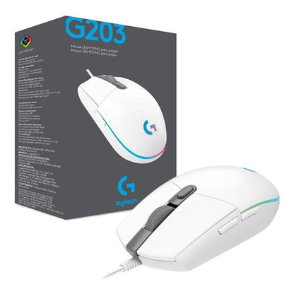 Mouse Gamer Logitech Lightsync G203 Blanco - Crazygames