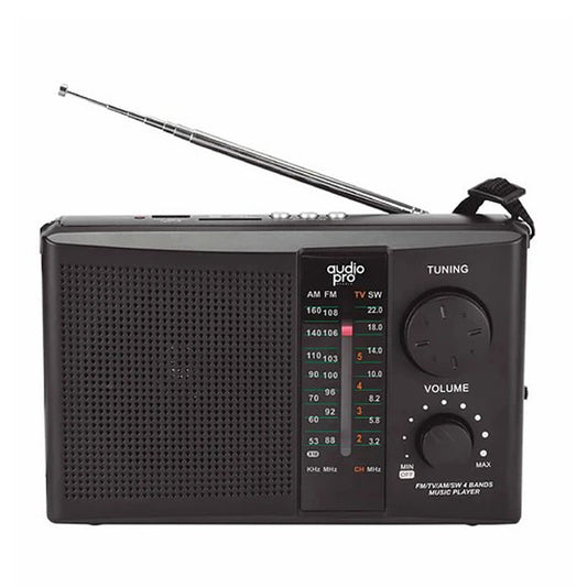 Radio Portatil y Recargable Am/Fm Bluetooth AP02042 Negro