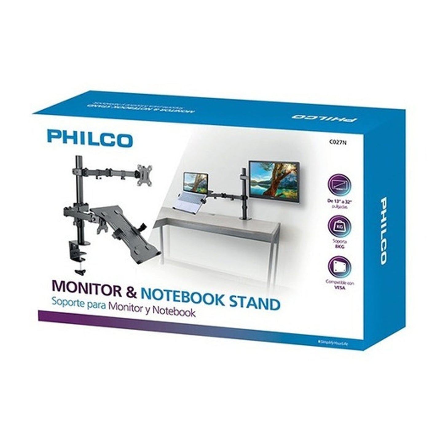 Soporte Philco Para Monitor Y Notebook Hasta 32 Co27n