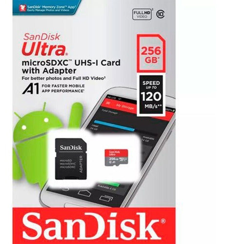 Memoria Micro Sd Sandisk 256gb Clase 10 120mbps - Crazygames