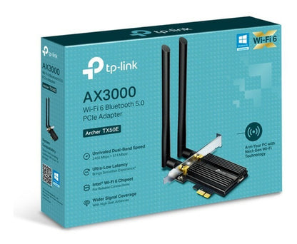 Adaptador Pcie Ax3000 Wi-fi 6 Bluetooth 5.0 Tp Link Tx50e