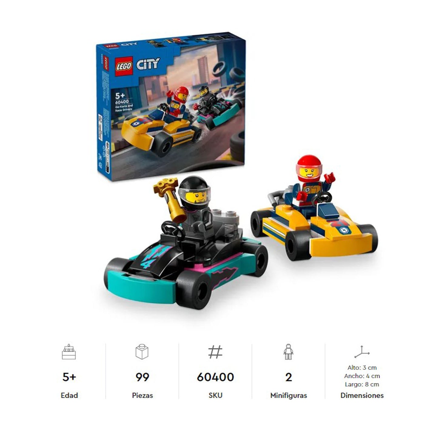 Lego City Go Karts Y Piloto De Carreras 60400 - Crazygames
