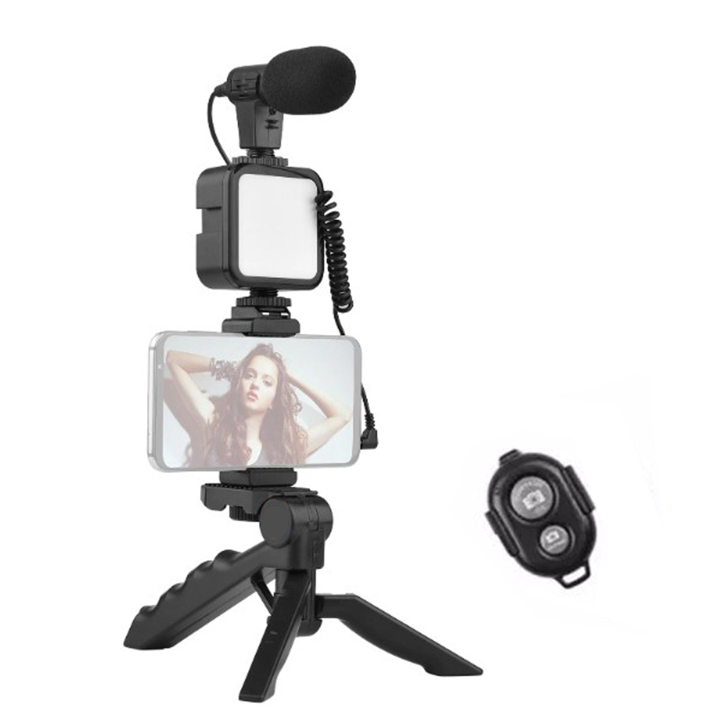 Kit De Video Vlogging Con Microfono/Luz/Tripode - Crazygames