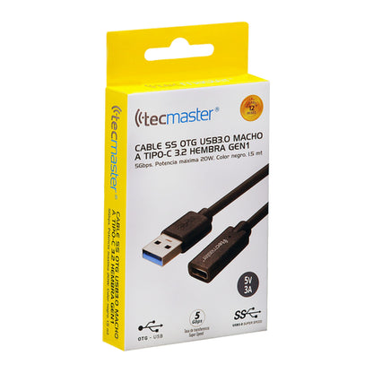 Cable OTG Usb Macho 3.0 a Tipo-C Hembra 1.5mts TM-200546